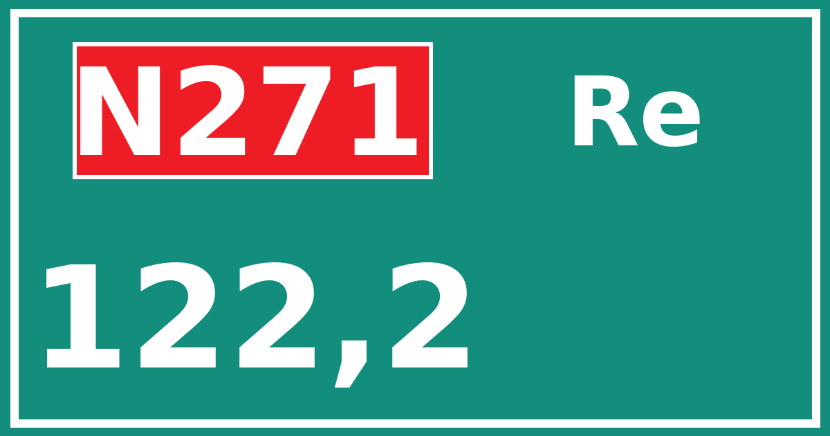 Hectometerbord N271 122,2 zijde Re