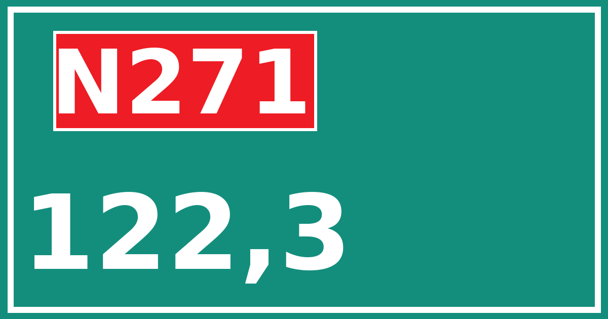 Hectometerbord N271 122,3