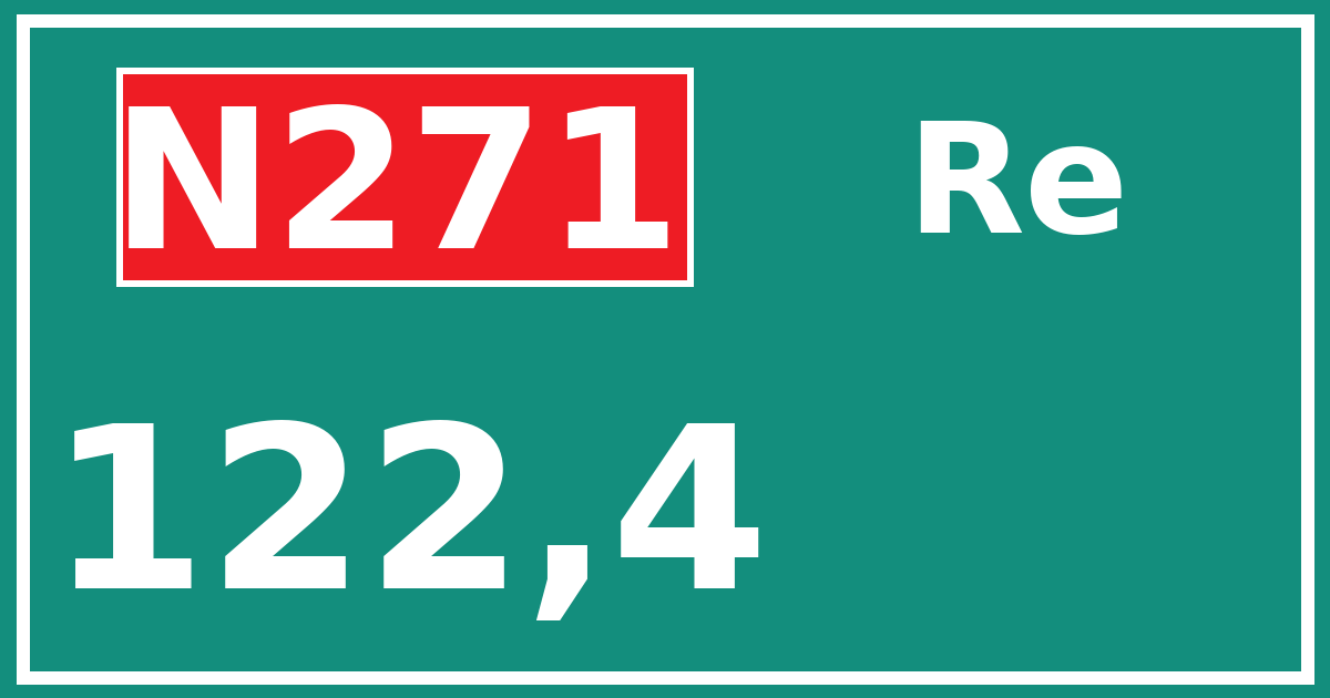 Hectometerbord N271 122,4 zijde Re