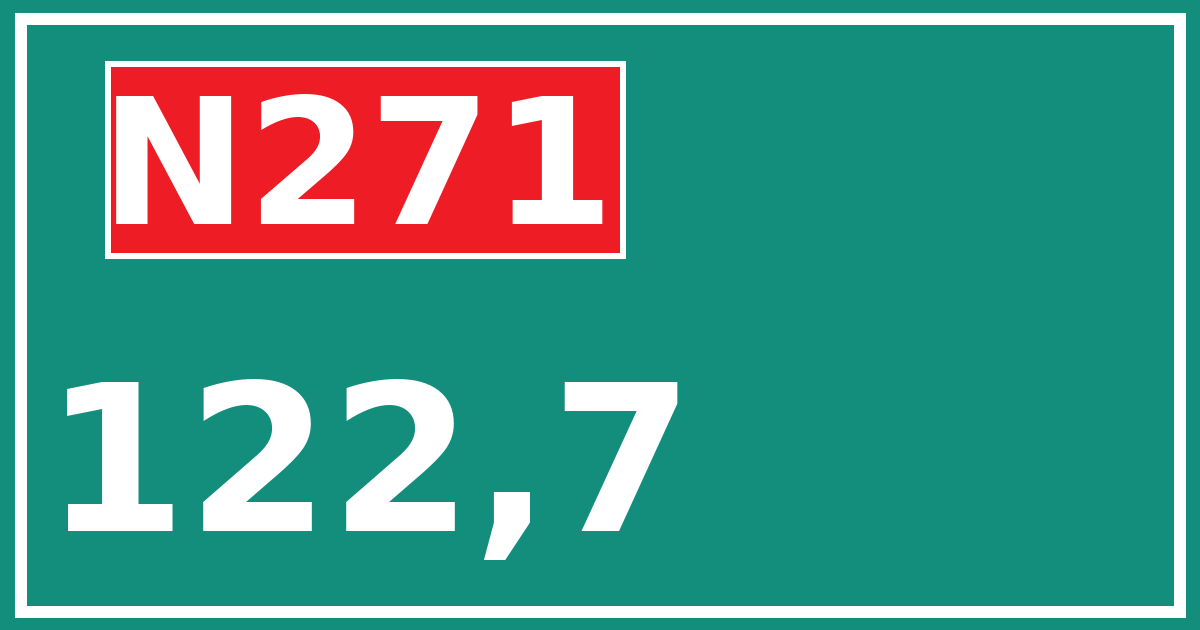 Hectometerbord N271 122,7
