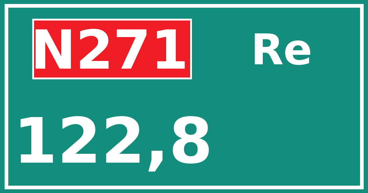 Hectometerbord N271 122,8 zijde Re
