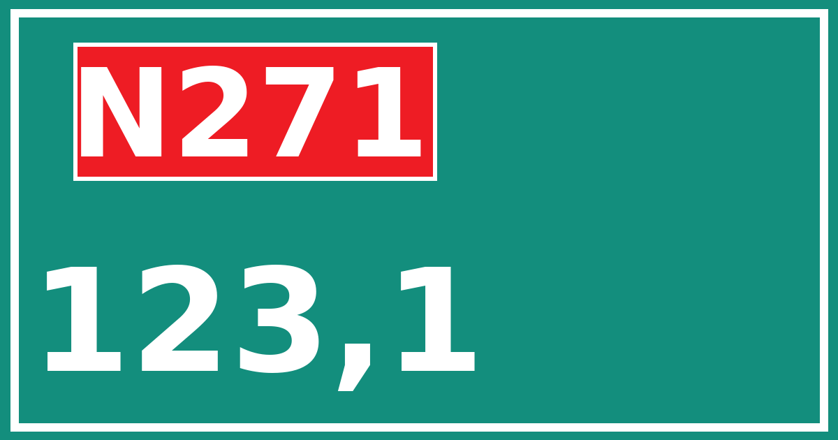 Hectometerbord N271 123,1