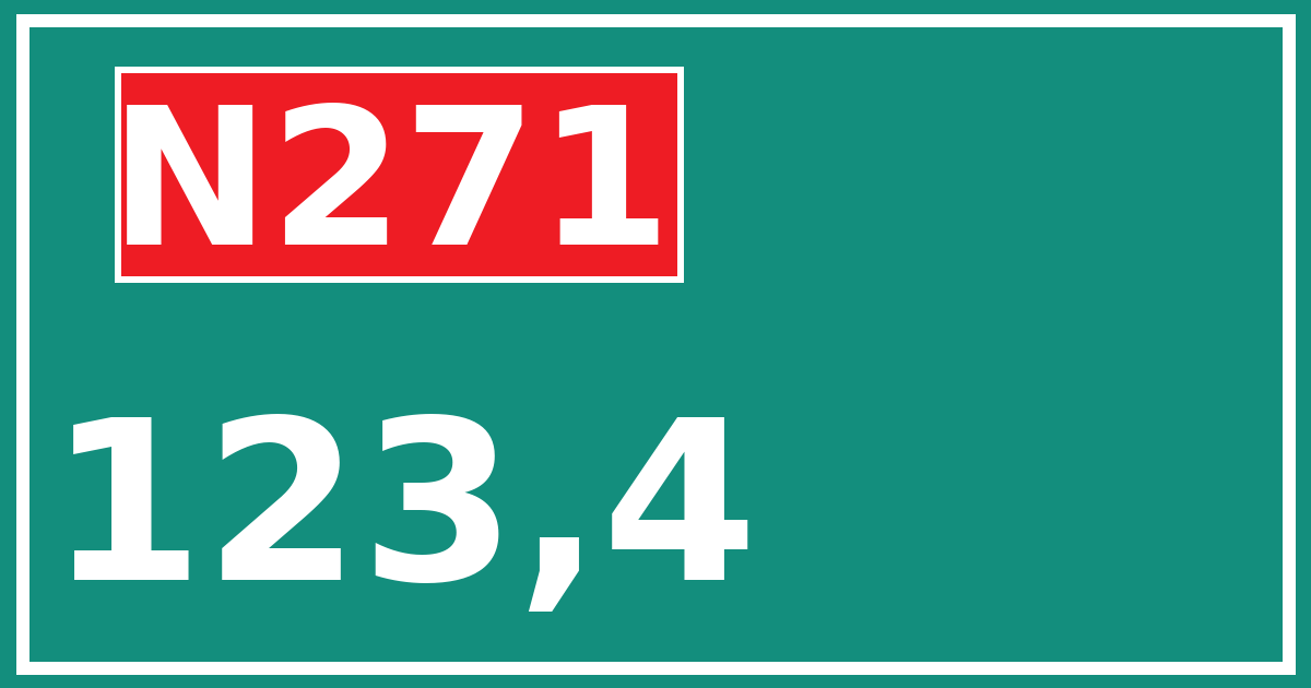 Hectometerbord N271 123,4