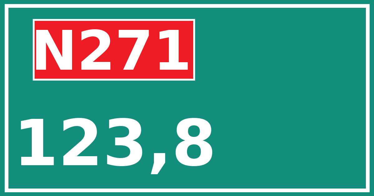 Hectometerbord N271 123,8