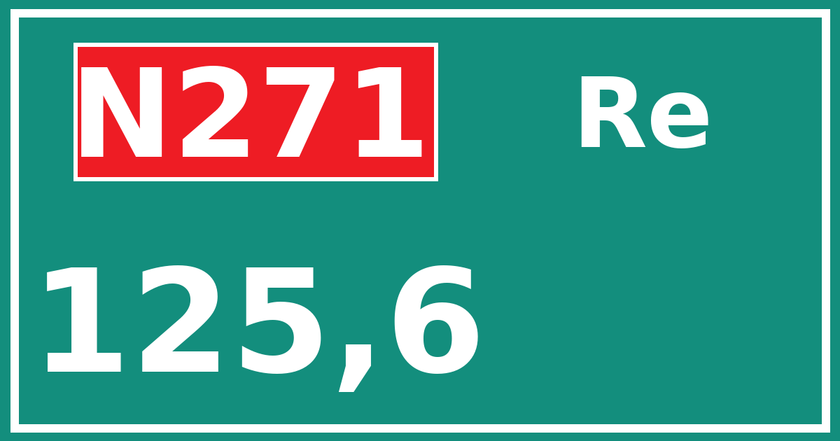 Hectometerbord N271 125,6 zijde Re