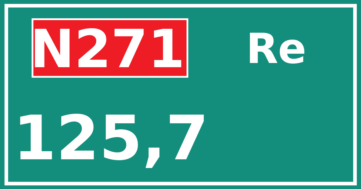 Hectometerbord N271 125,7 zijde Re