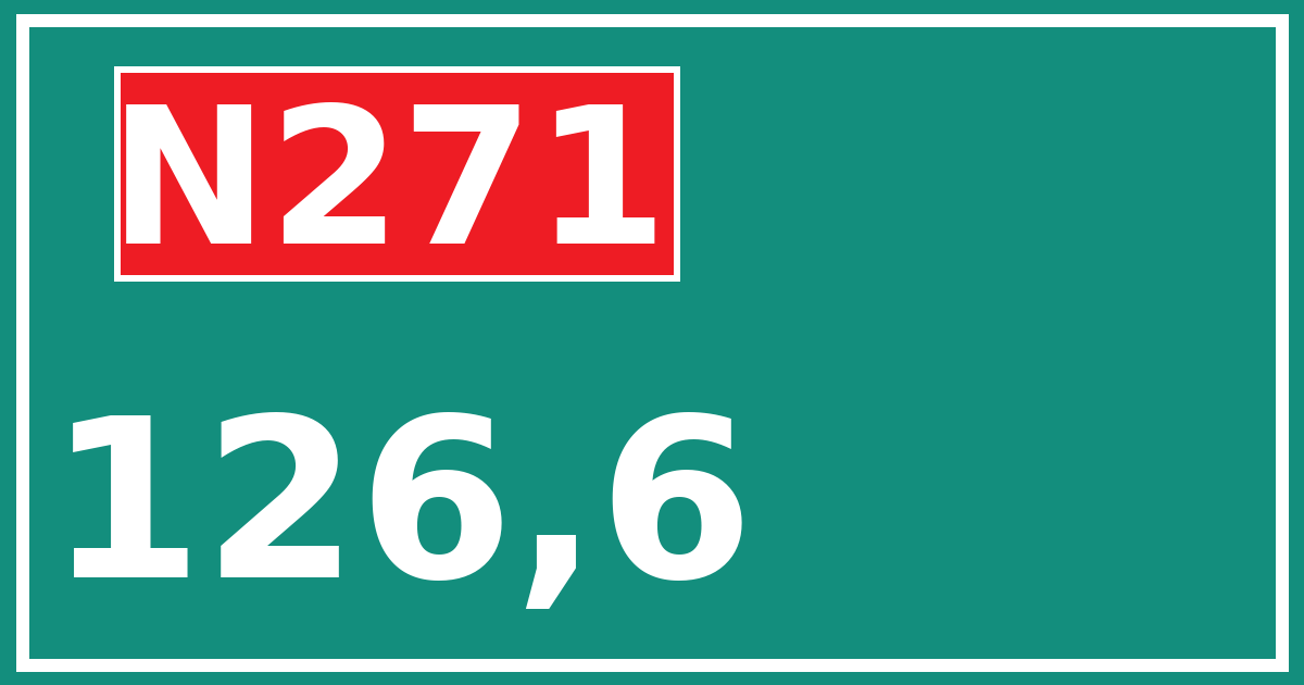 Hectometerbord N271 126,6
