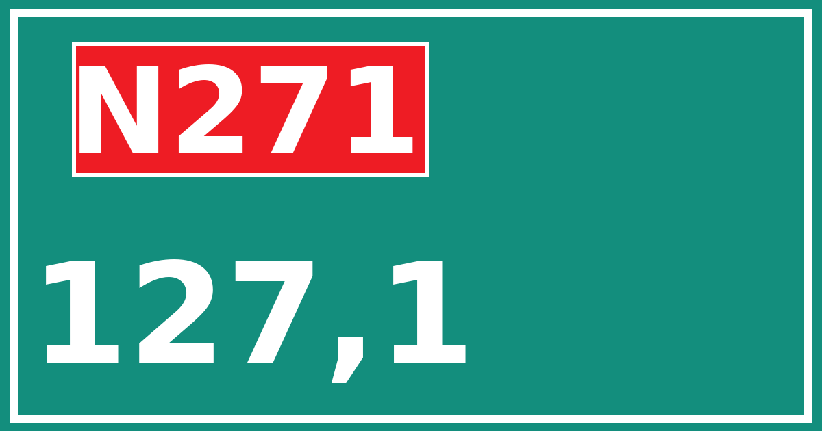 Hectometerbord N271 127,1