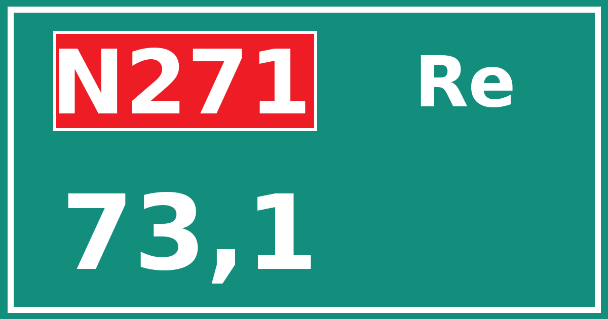 Hectometerbord N271 73,1 zijde Re