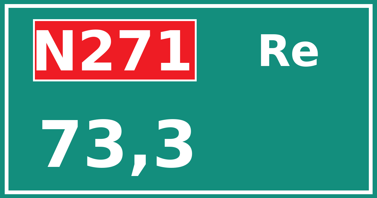 Hectometerbord N271 73,3 zijde Re