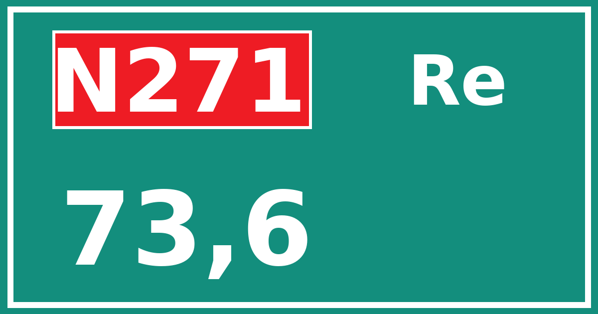 Hectometerbord N271 73,6 zijde Re