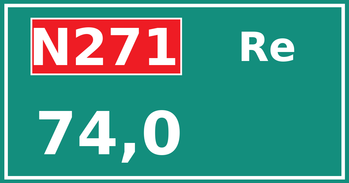 Hectometerbord N271 74,0 zijde Re