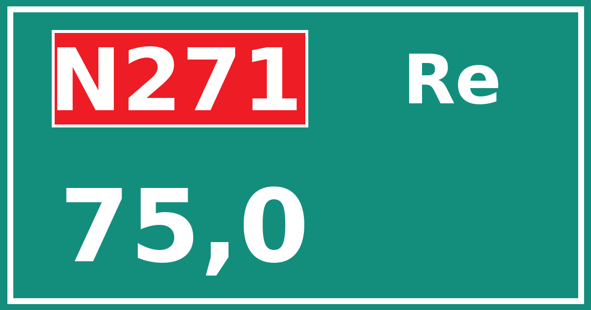 Hectometerbord N271 75,0 zijde Re