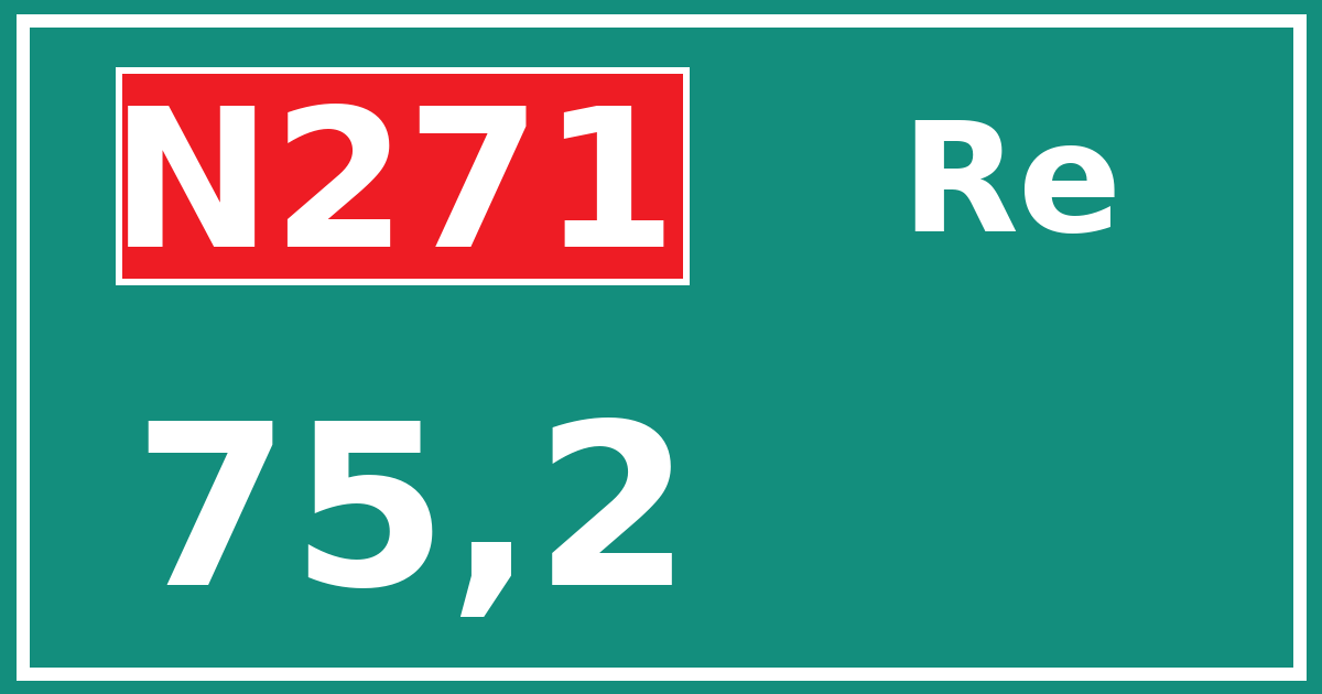 Hectometerbord N271 75,2 zijde Re
