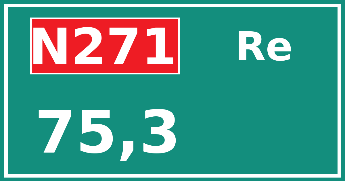 Hectometerbord N271 75,3 zijde Re