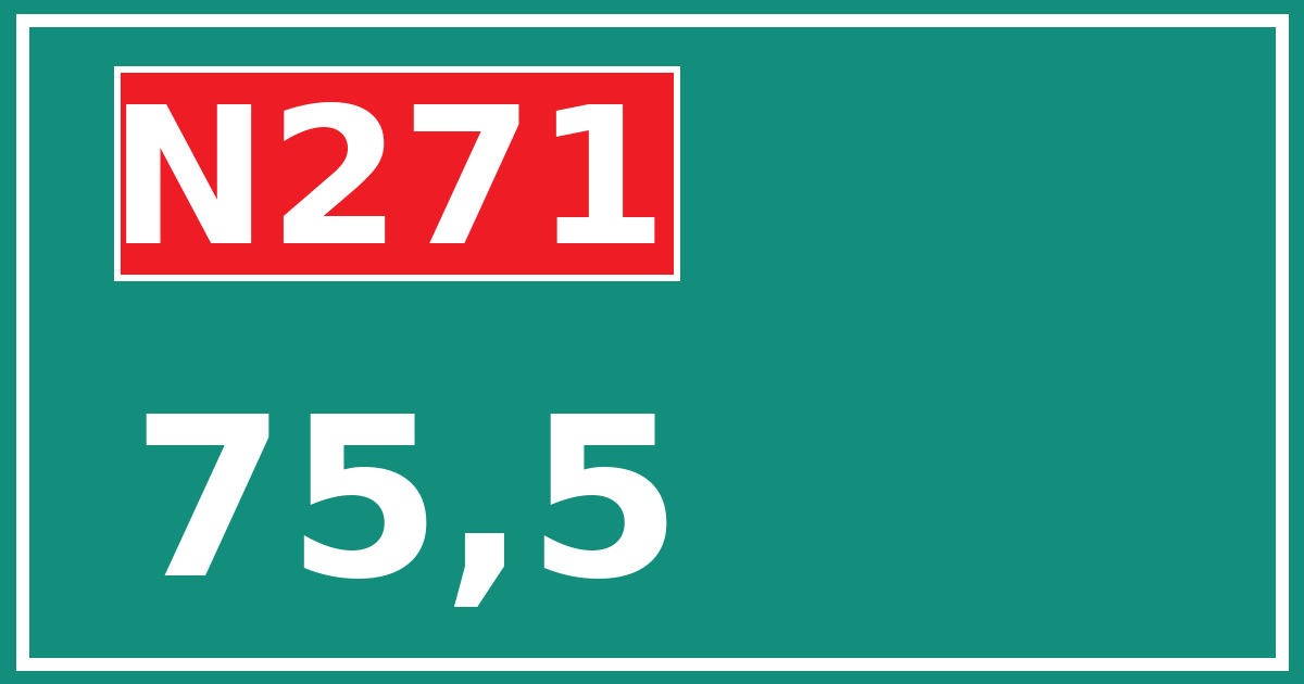 Hectometerbord N271 75,5
