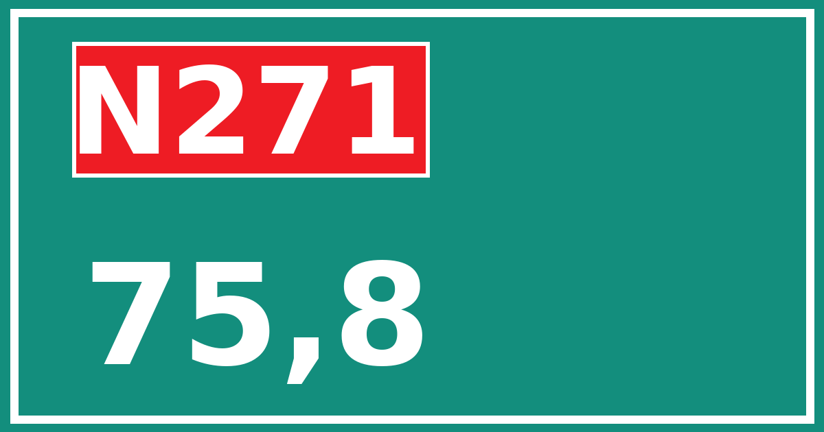 Hectometerbord N271 75,8