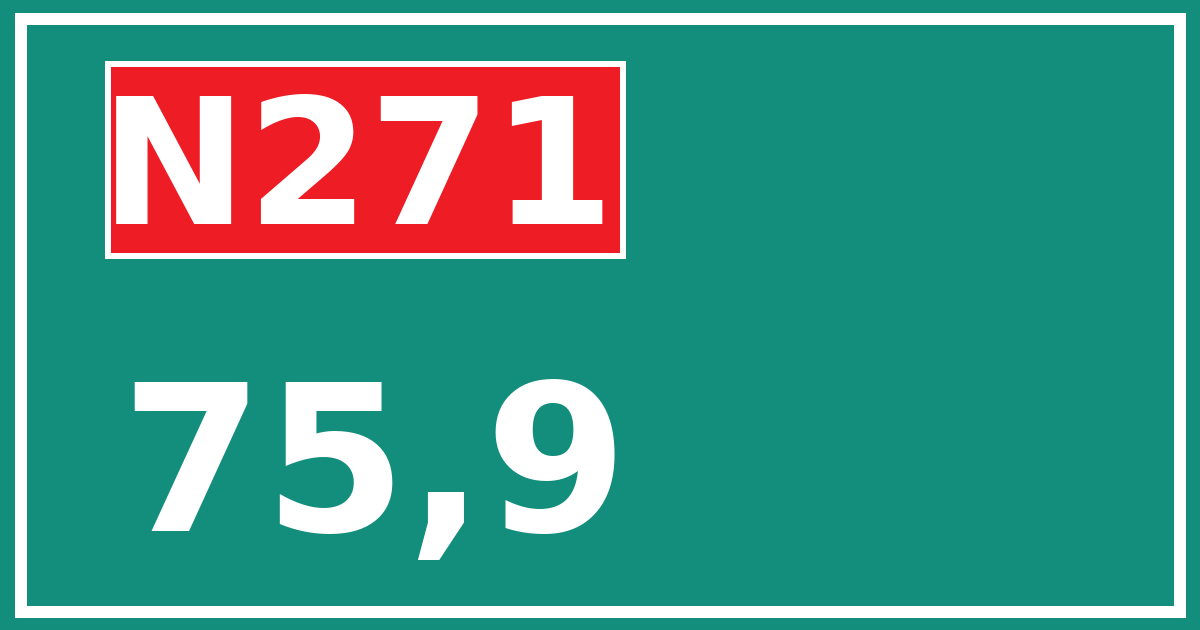 Hectometerbord N271 75,9
