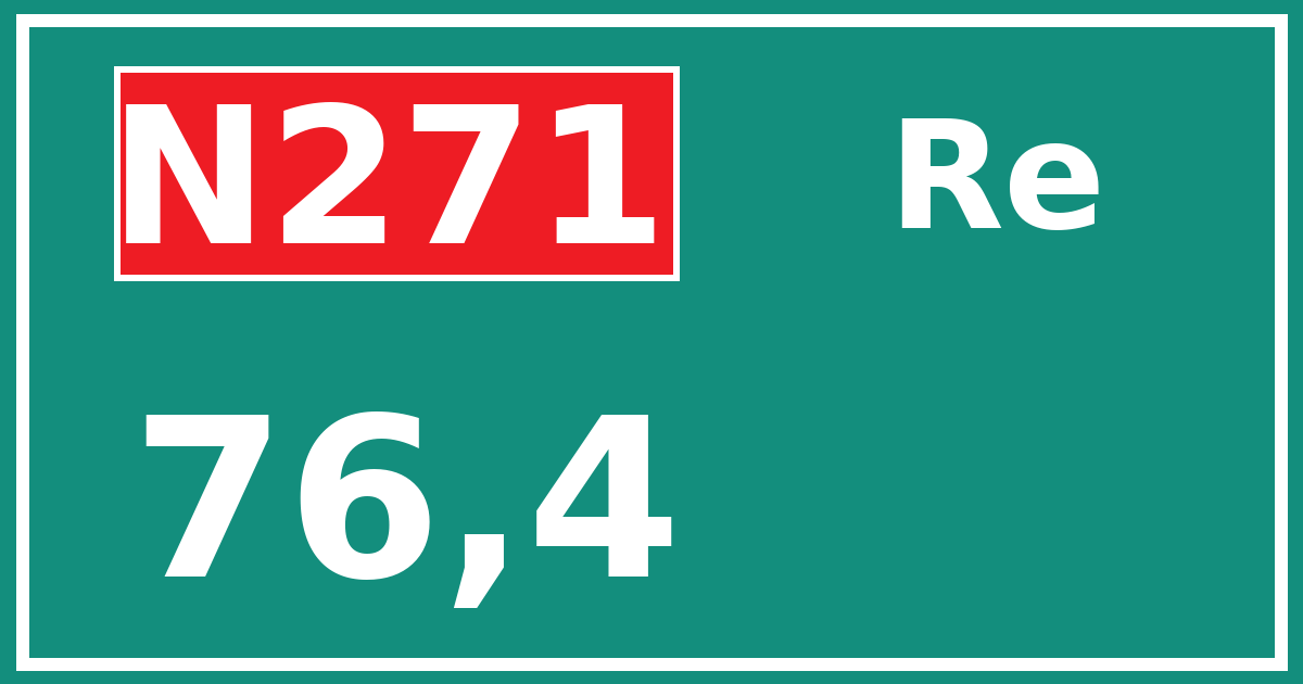 Hectometerbord N271 76,4 zijde Re