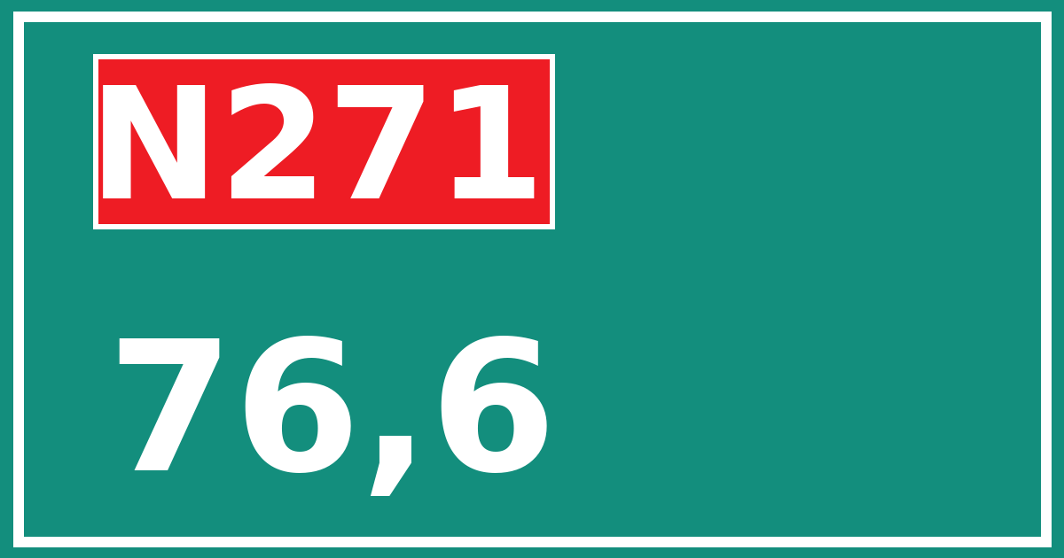 Hectometerbord N271 76,6