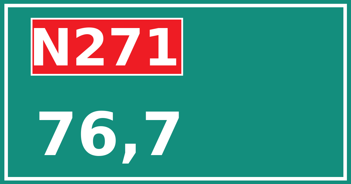 Hectometerbord N271 76,7