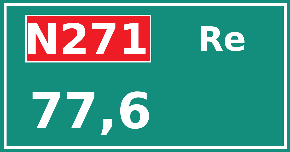 Hectometerbord N271 77,6 zijde Re