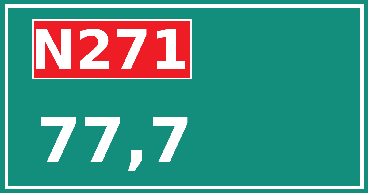Hectometerbord N271 77,7