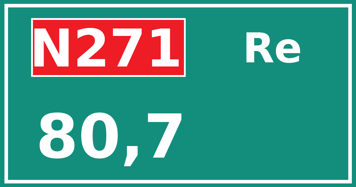 Hectometerbord N271 80,7 zijde Re