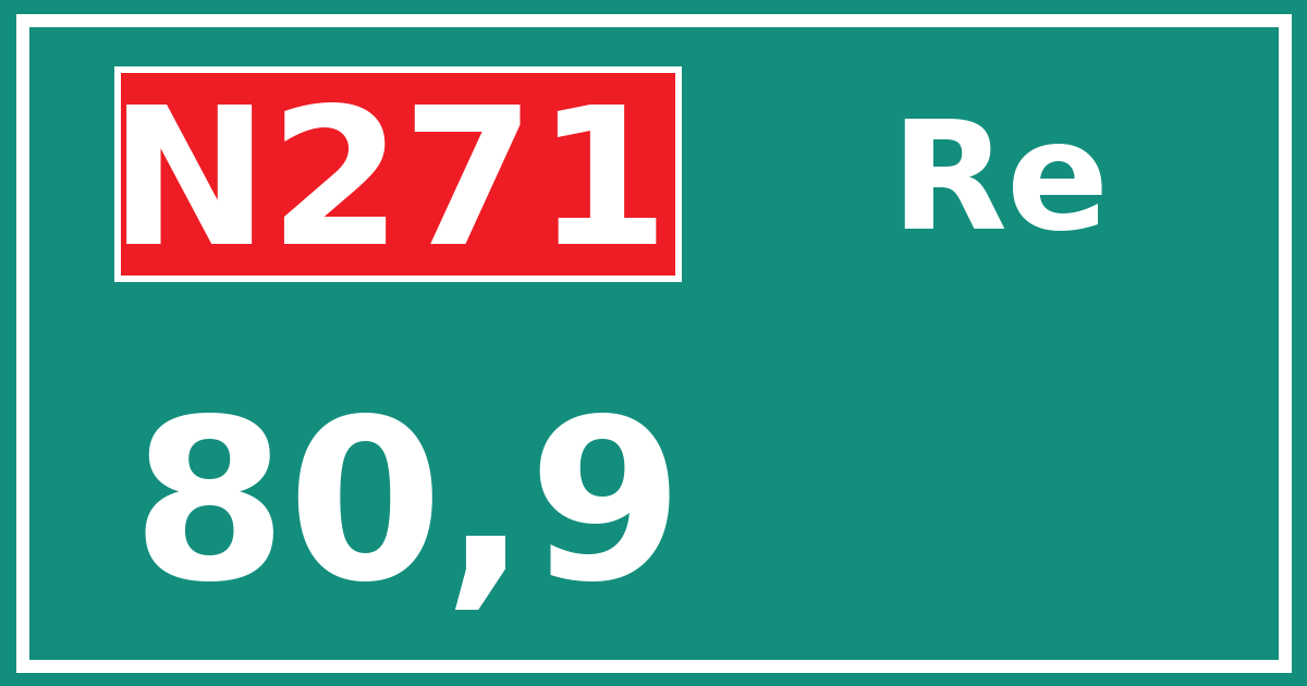 Hectometerbord N271 80,9 zijde Re