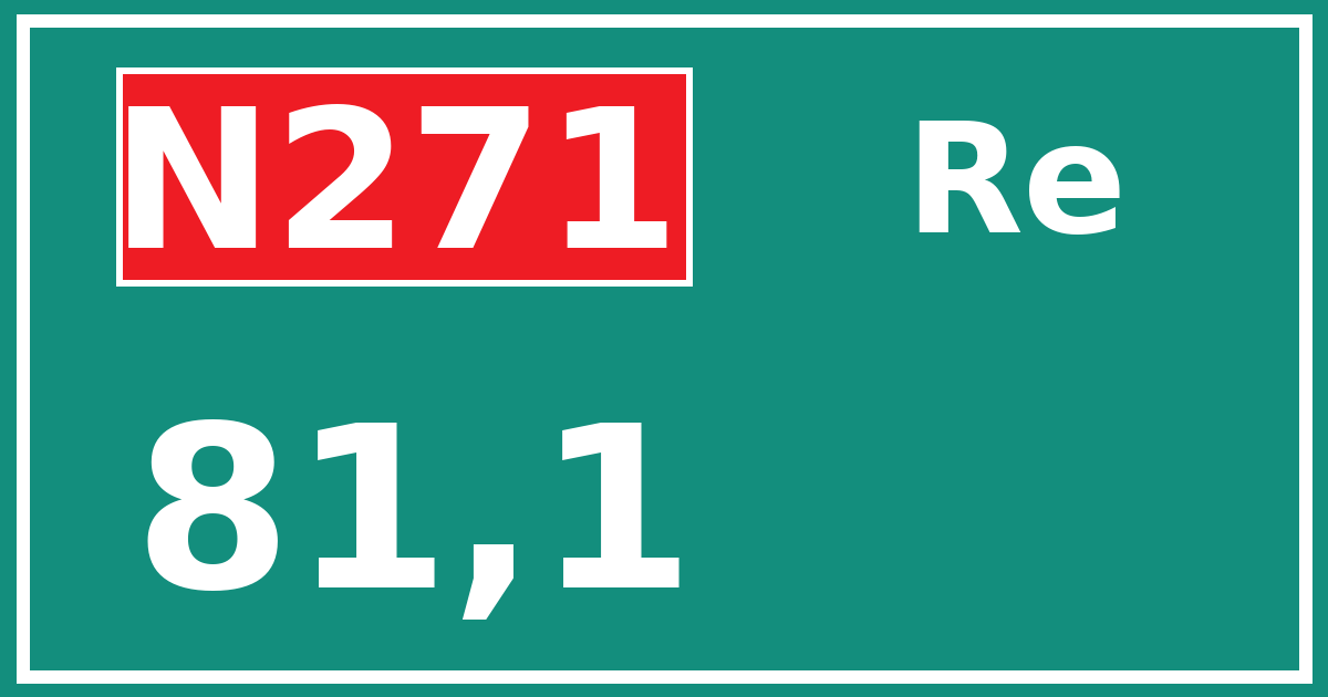 Hectometerbord N271 81,1 zijde Re