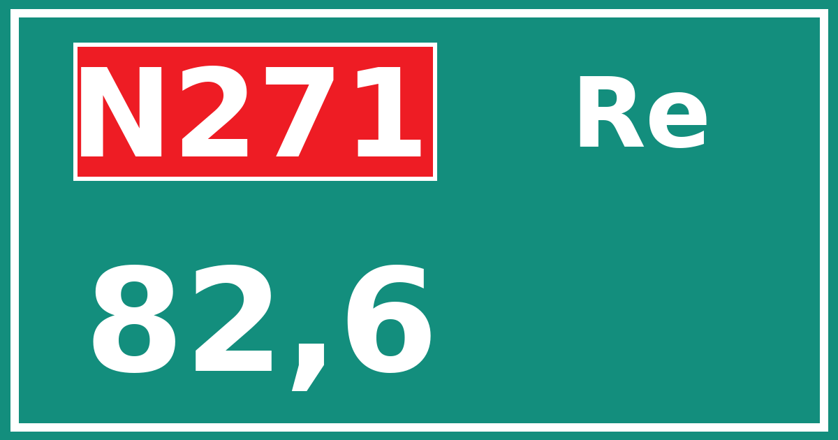Hectometerbord N271 82,6 zijde Re