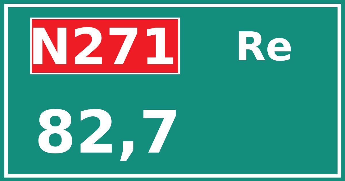 Hectometerbord N271 82,7 zijde Re
