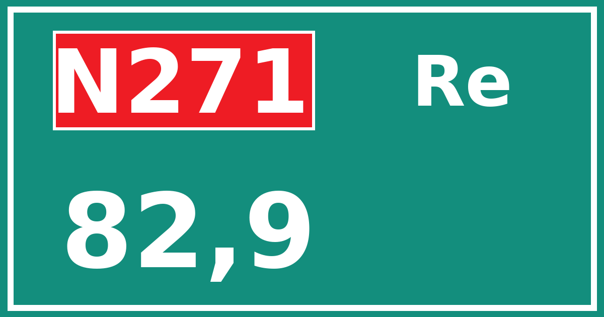 Hectometerbord N271 82,9 zijde Re