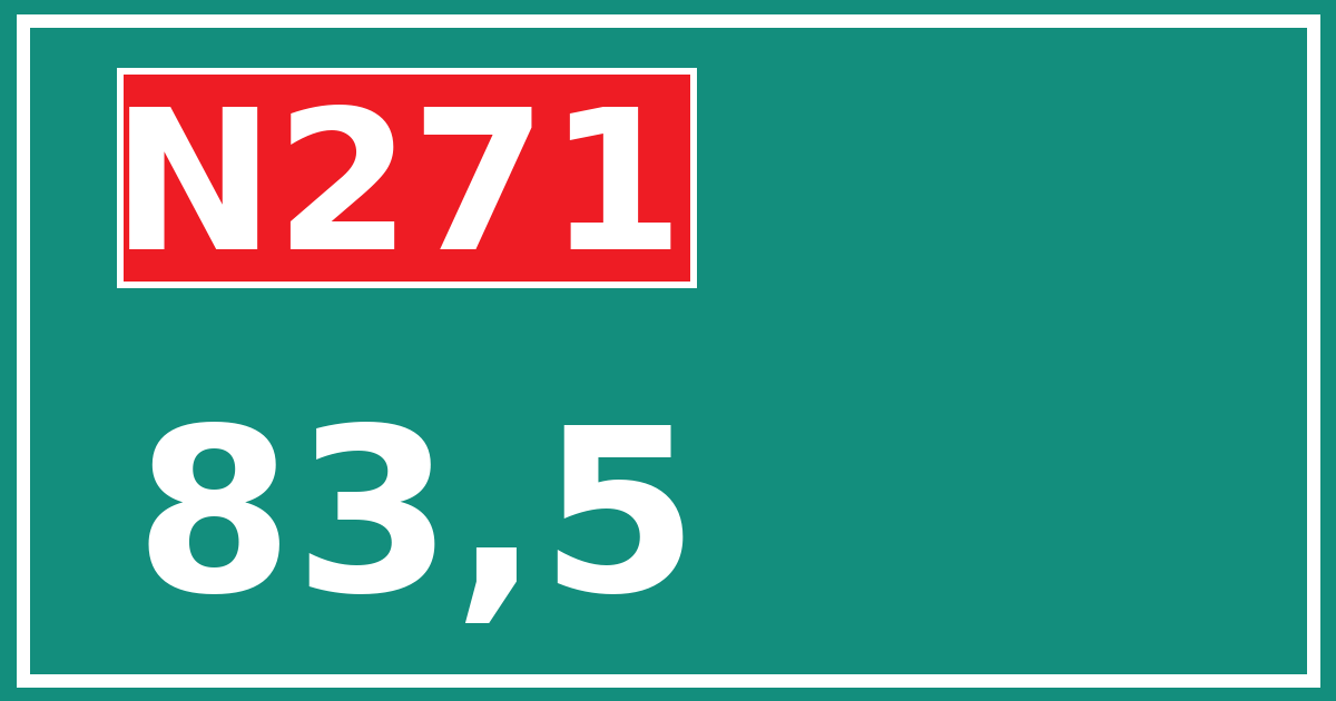Hectometerbord N271 83,5