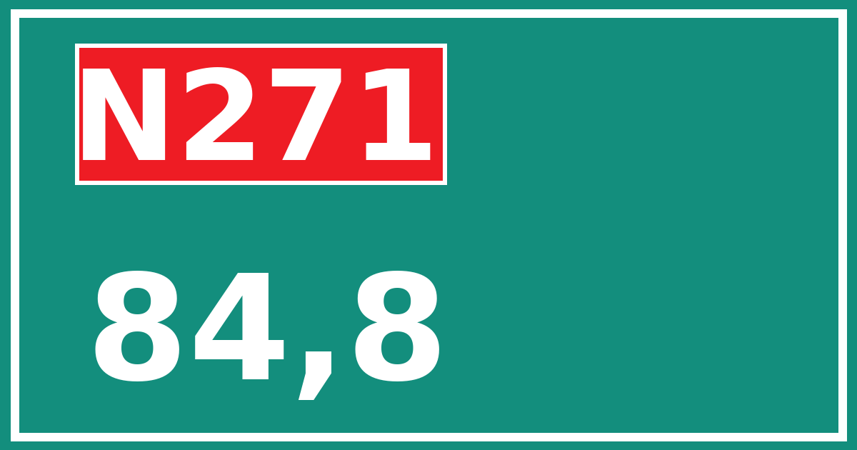 Hectometerbord N271 84,8