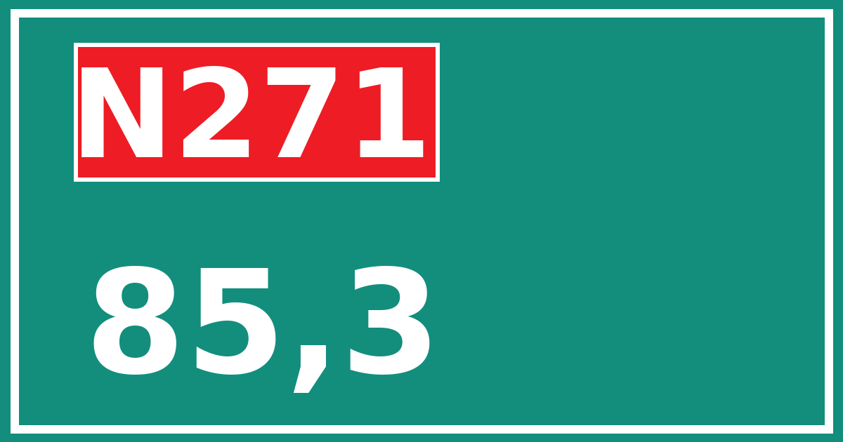 Hectometerbord N271 85,3