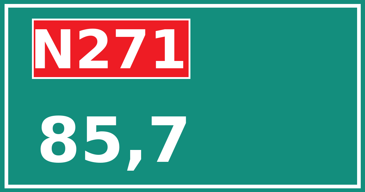 Hectometerbord N271 85,7
