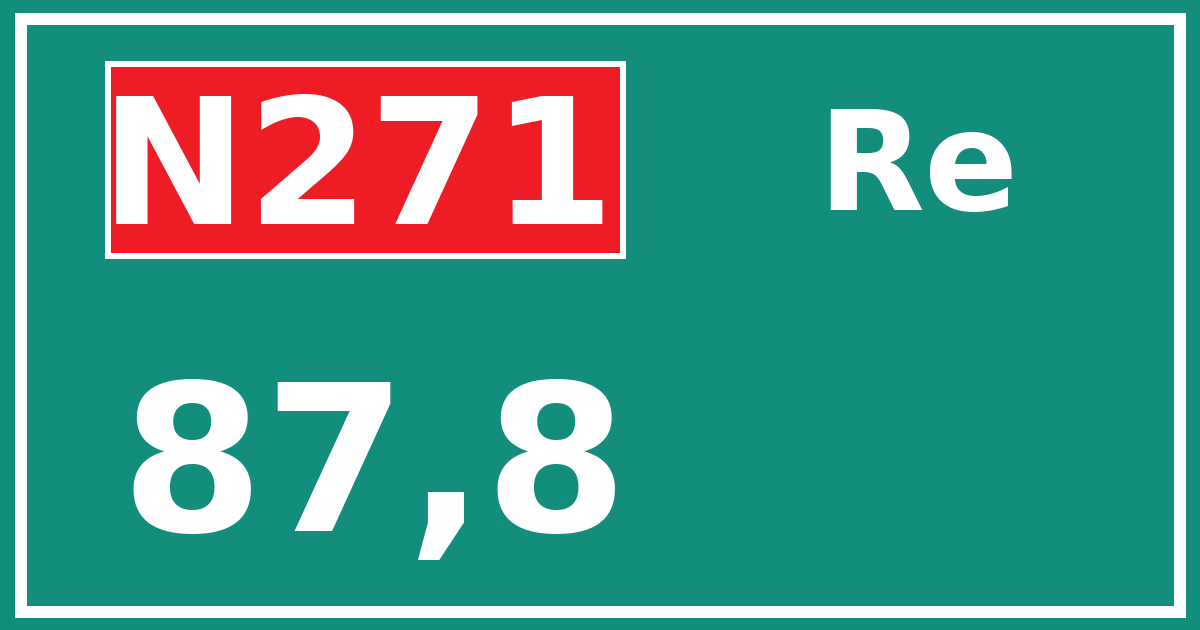 Hectometerbord N271 87,8 zijde Re
