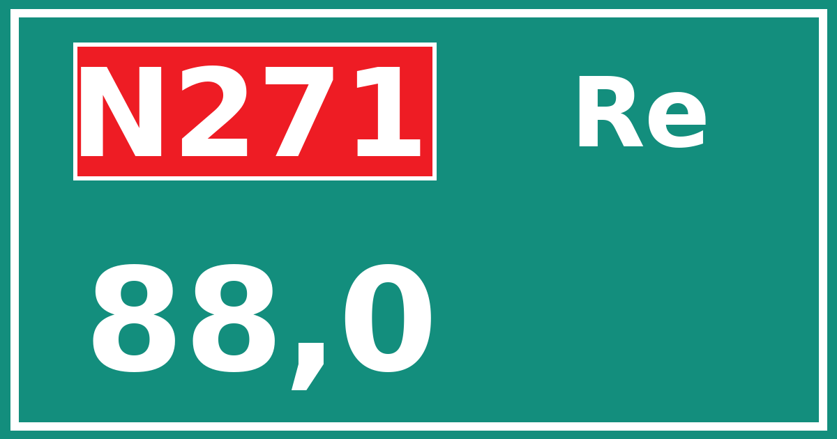 Hectometerbord N271 88,0 zijde Re