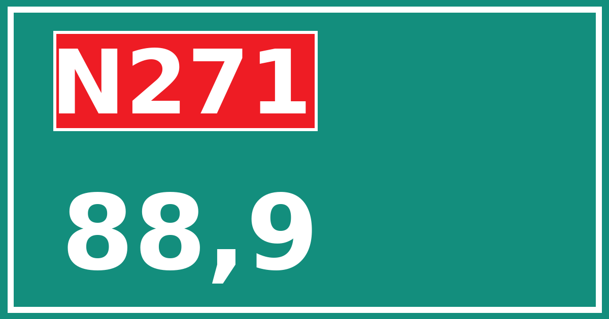 Hectometerbord N271 88,9