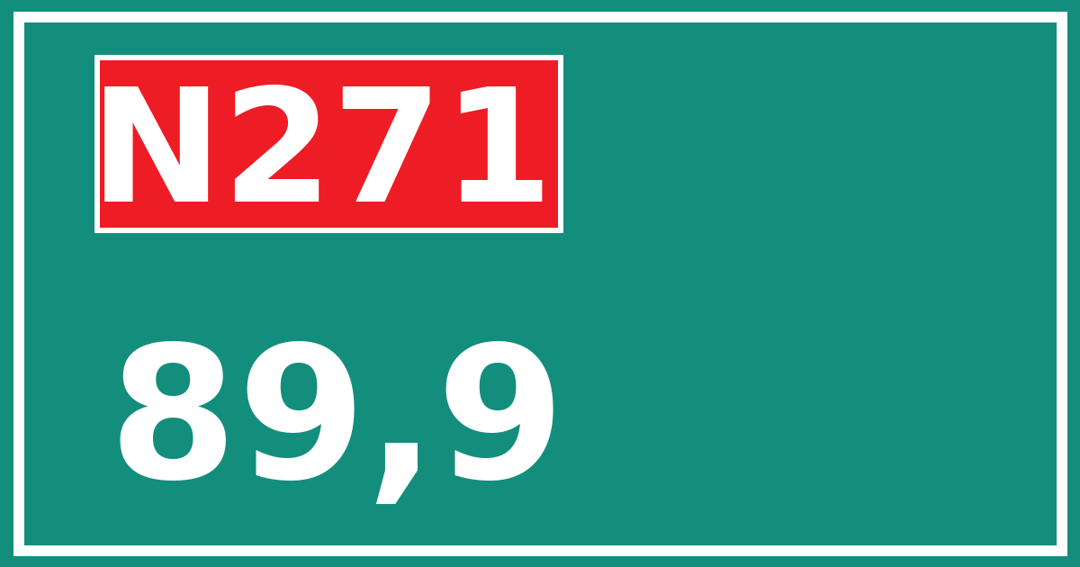 Hectometerbord N271 89,9