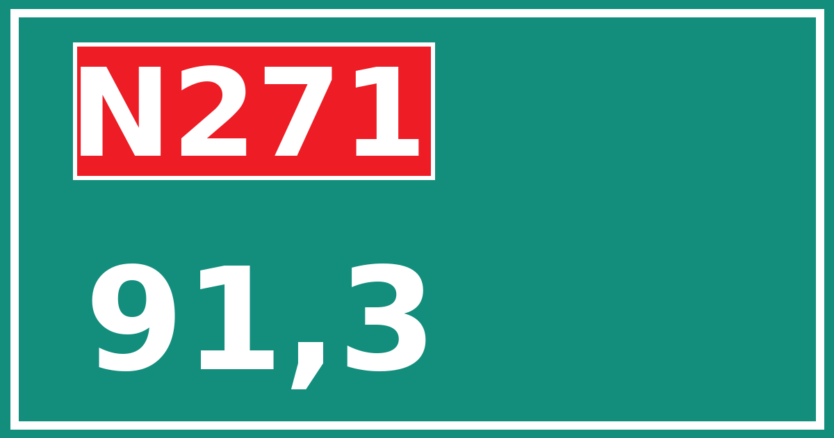 Hectometerbord N271 91,3