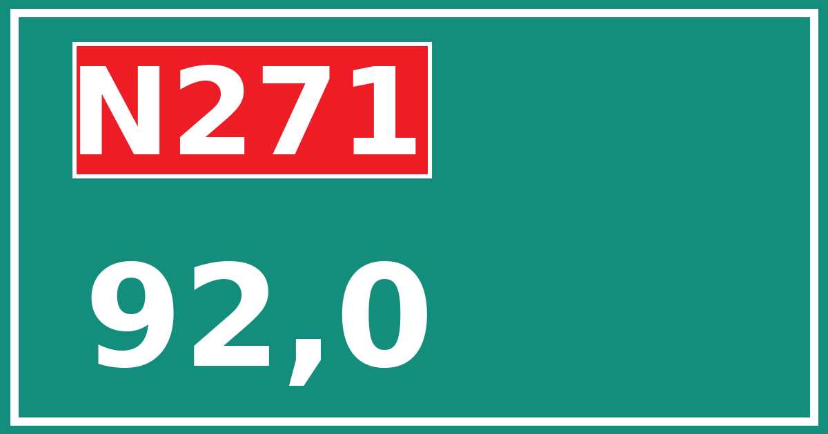 Hectometerbord N271 92,0
