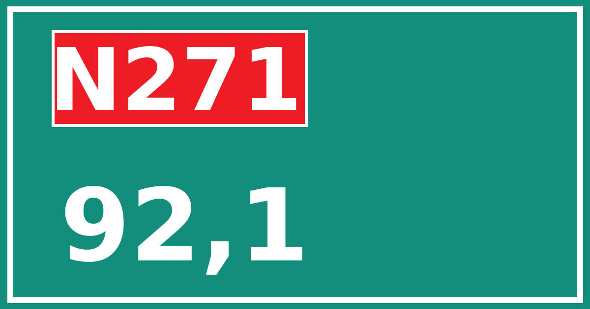 Hectometerbord N271 92,1
