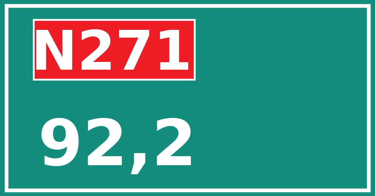Hectometerbord N271 92,2