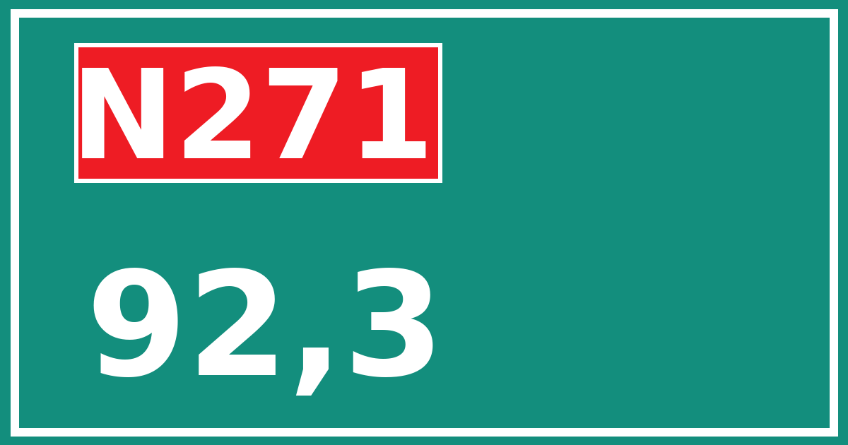 Hectometerbord N271 92,3