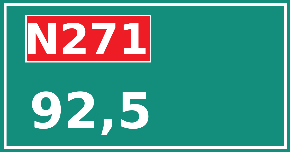 Hectometerbord N271 92,5