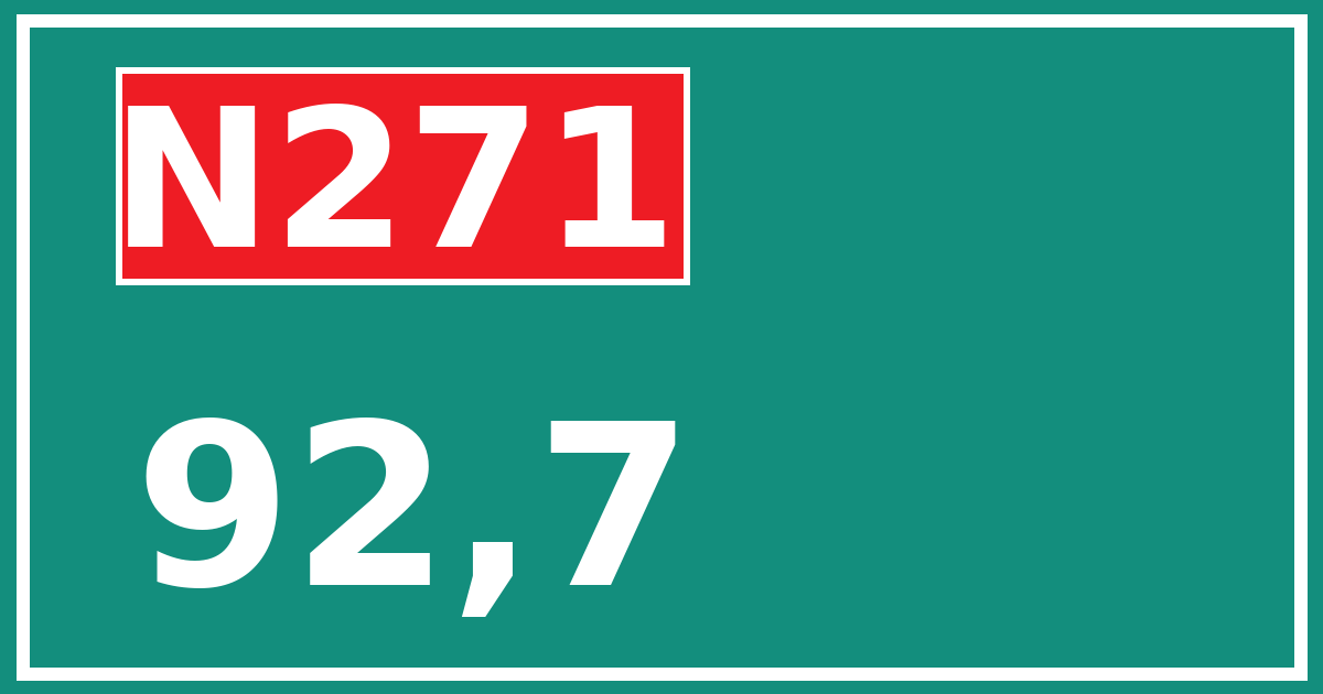 Hectometerbord N271 92,7