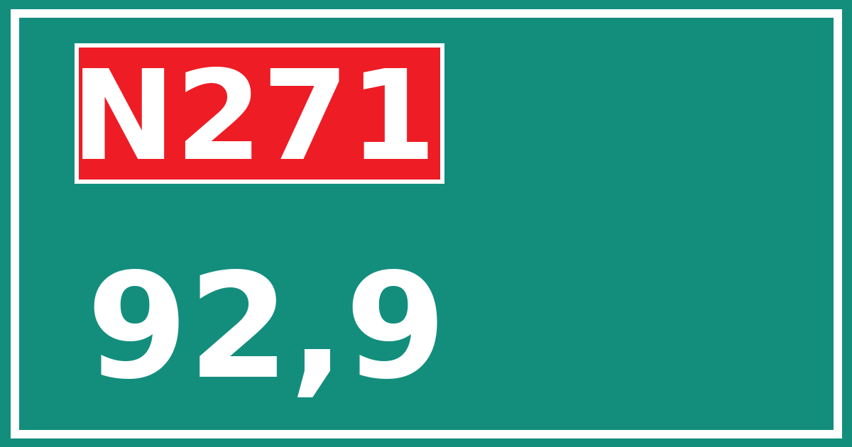 Hectometerbord N271 92,9
