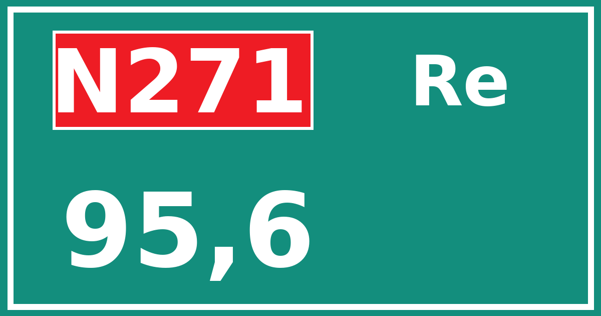 Hectometerbord N271 95,6 zijde Re